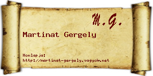 Martinat Gergely névjegykártya
